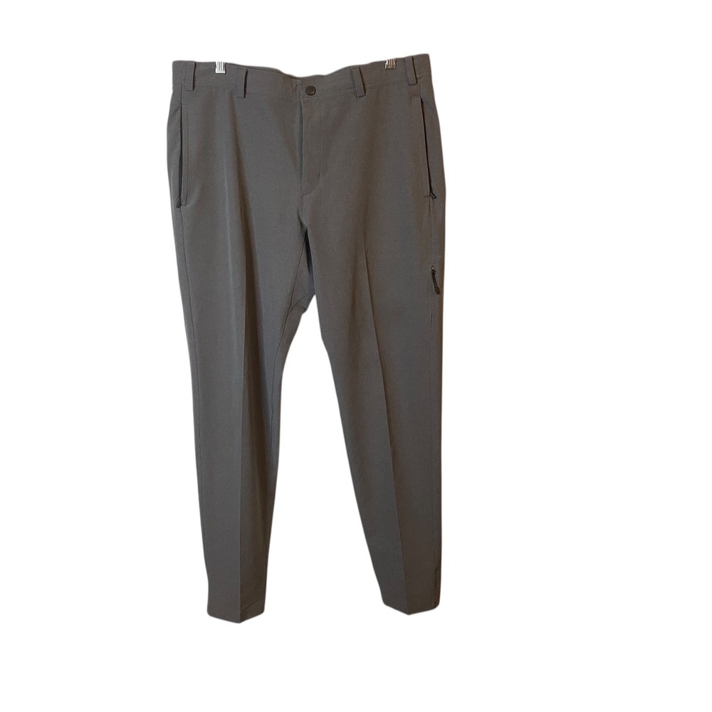 Mack Weldon Stretch Performance Chino Pants Men's Medium 38x30 Gray Zip Pockets